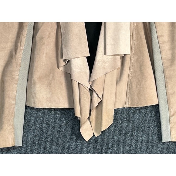 Muubaa Blush Pink Lamb Leather Draped Waterfall Jacket US Size 8 M01115R - Picture 3 of 13